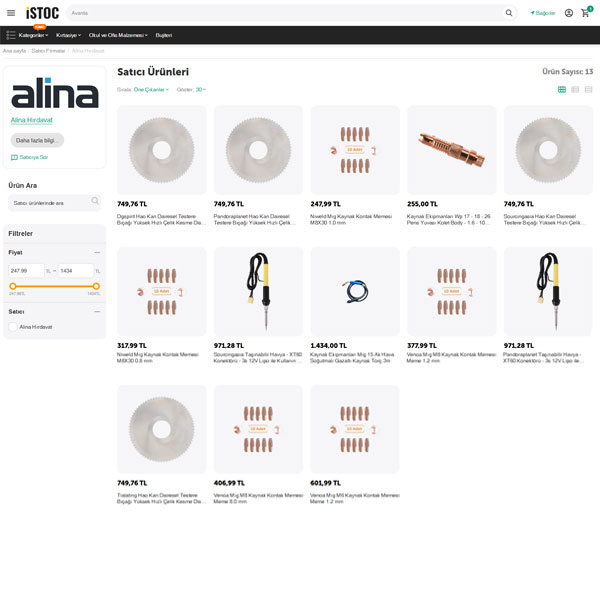 İstoc Satıcı Sayfası İstoc Satıcı Sayfası
